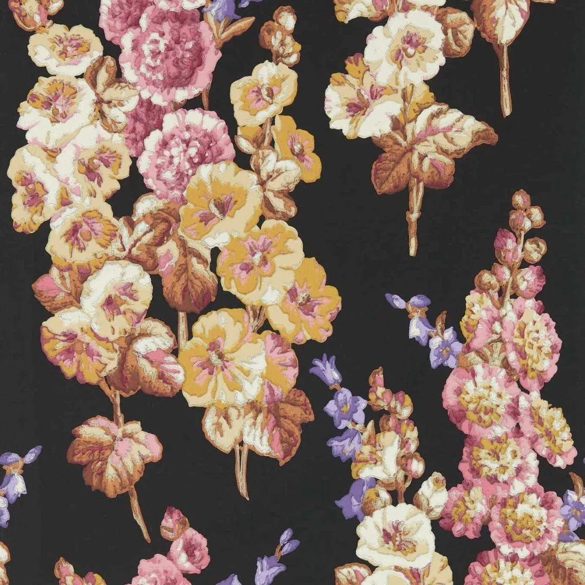Hollyhocks Wallpaper - Sanderson