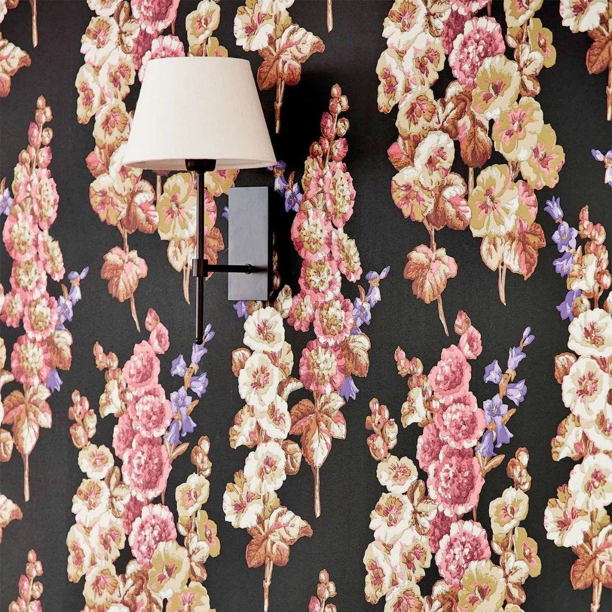 Hollyhocks Wallpaper - Sanderson
