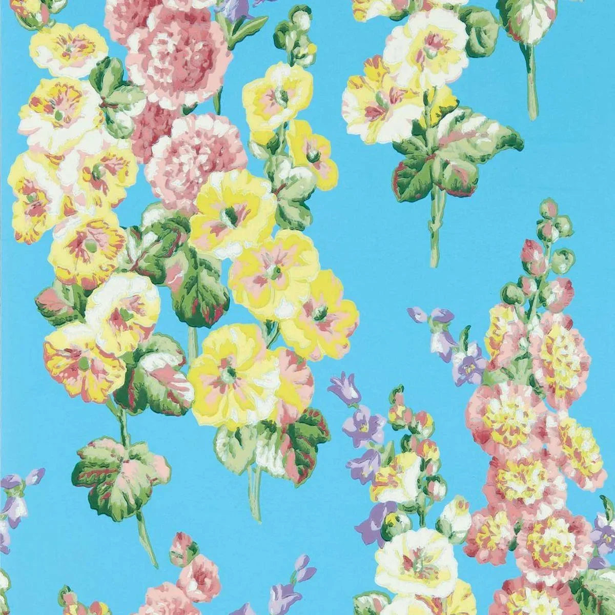 Hollyhocks Wallpaper - Sanderson