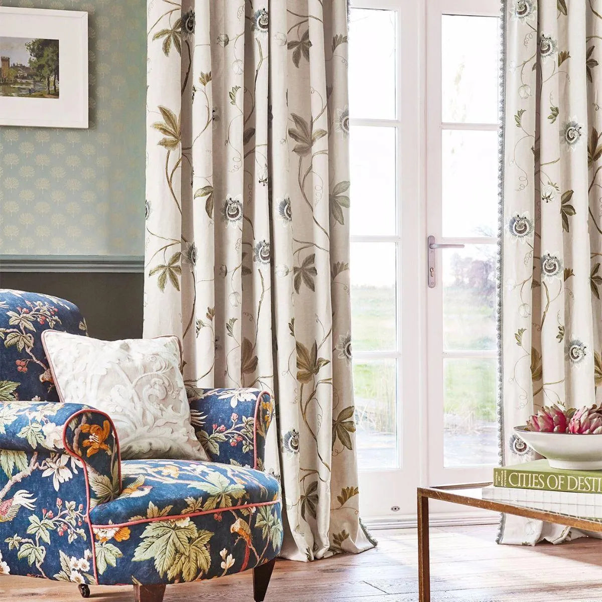 Passion Vine Sage Fabric - Sanderson