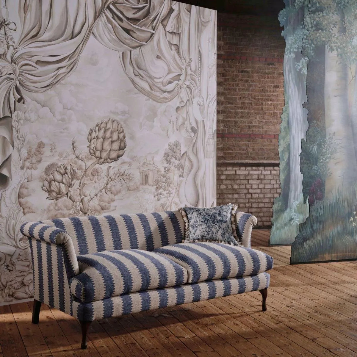 Fringed Tulip Toile Fabric - Sanderson x Giles Deacon