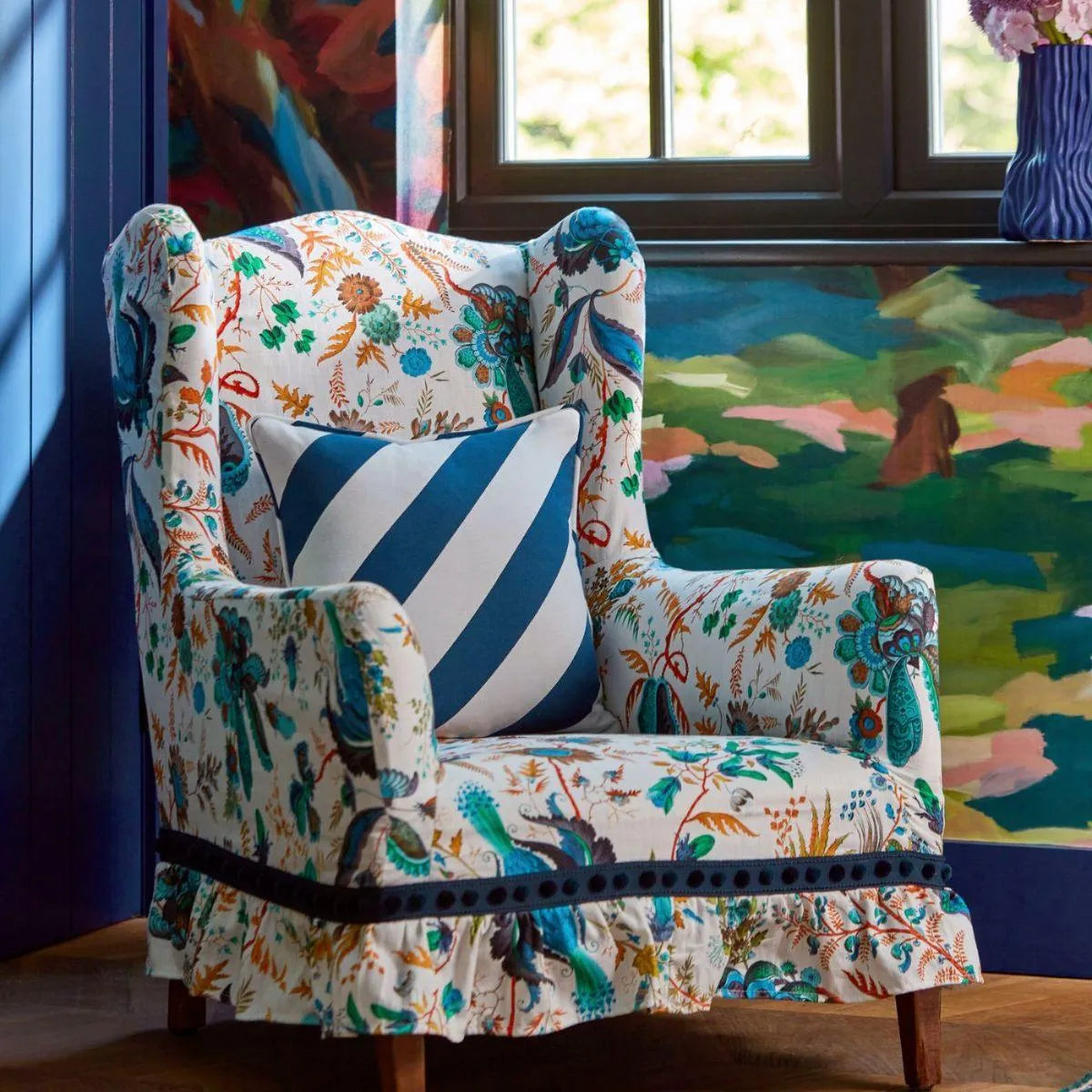 In The Woods Sky/Emerald/Carnelian Wallpaper - Harlequin X Sophie Robinson