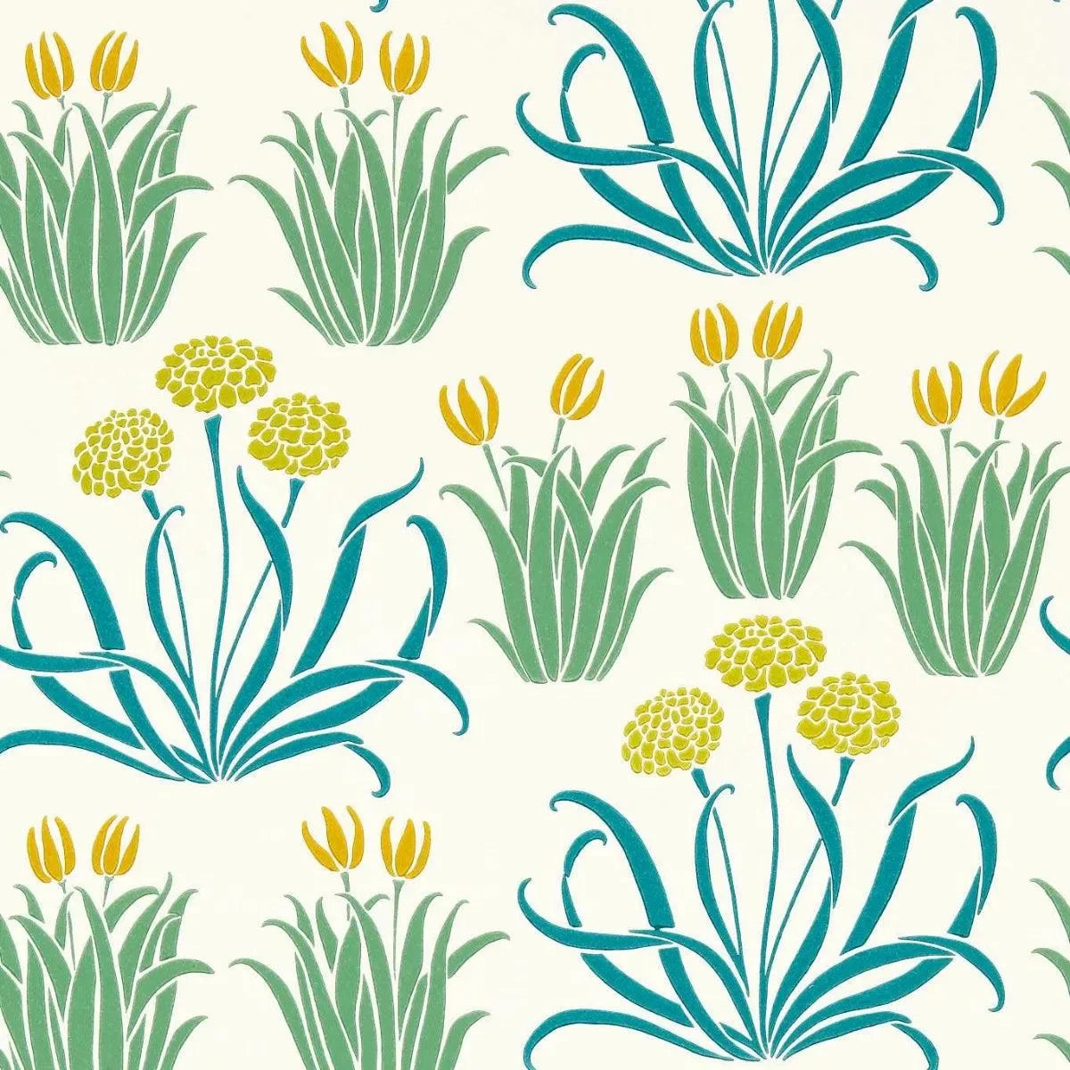 Glade Tulip Fields Wallpaper - Morris & Co