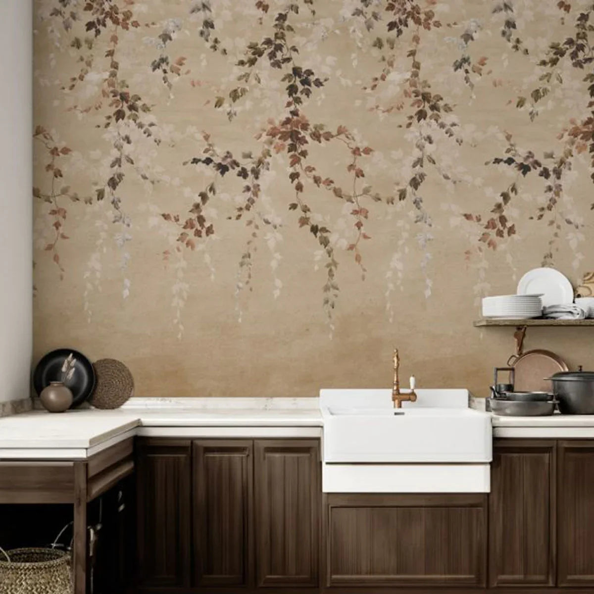 Vine Shadow Mural Wallpaper - Coordonne
