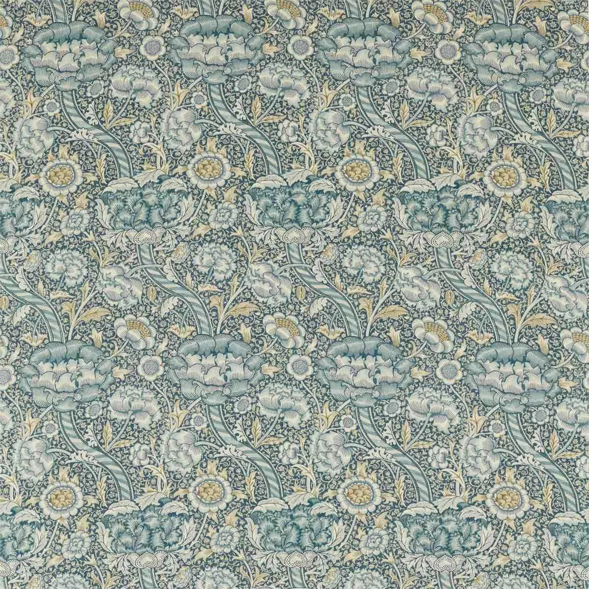 Wandle Blue/Stone Fabric - Morris & Co