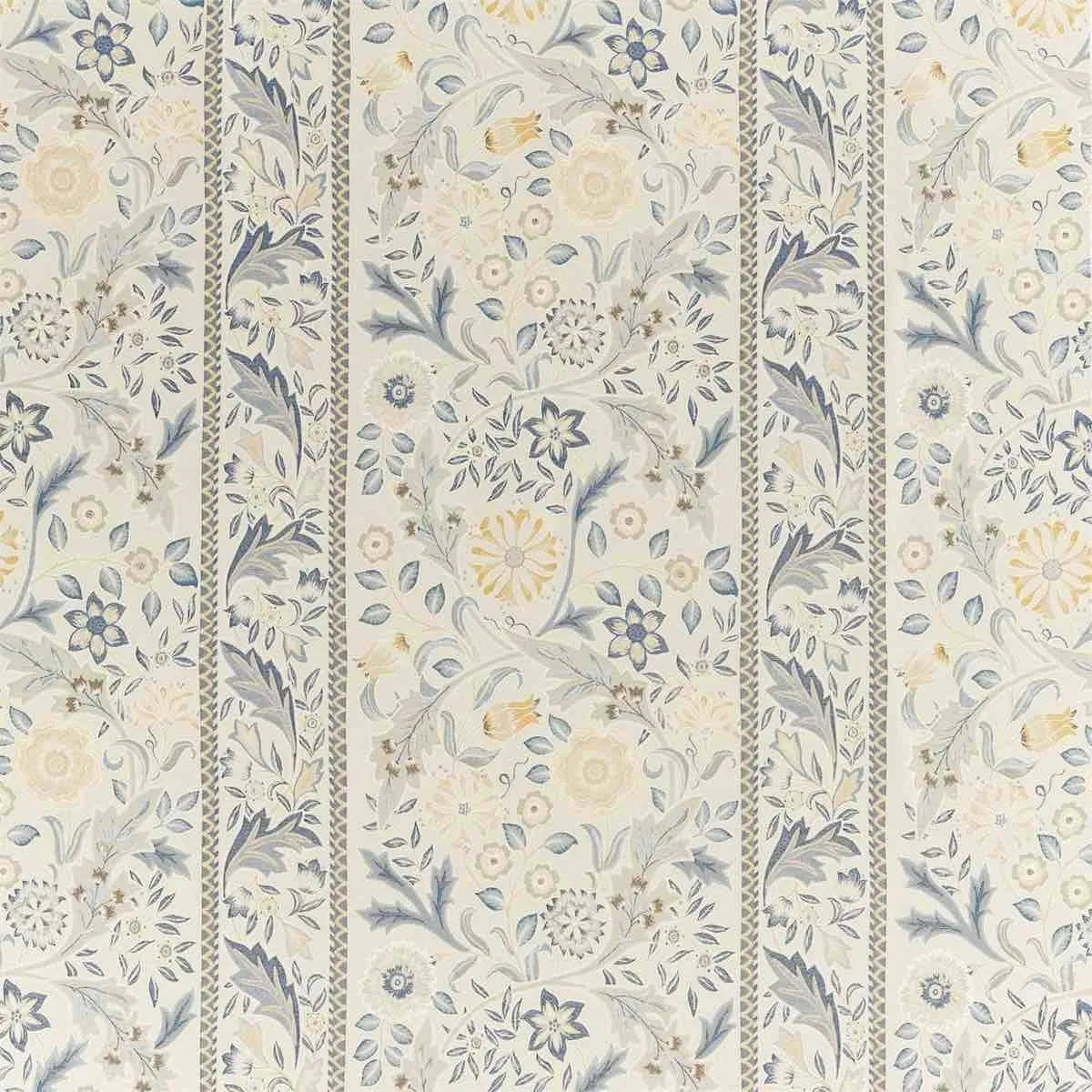 Wilhemina Weave Indigo Fabric - Morris & Co