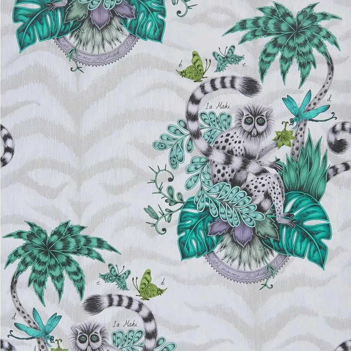 Lemur Wallpaper - Clarke & Clarke X Emma Shipley