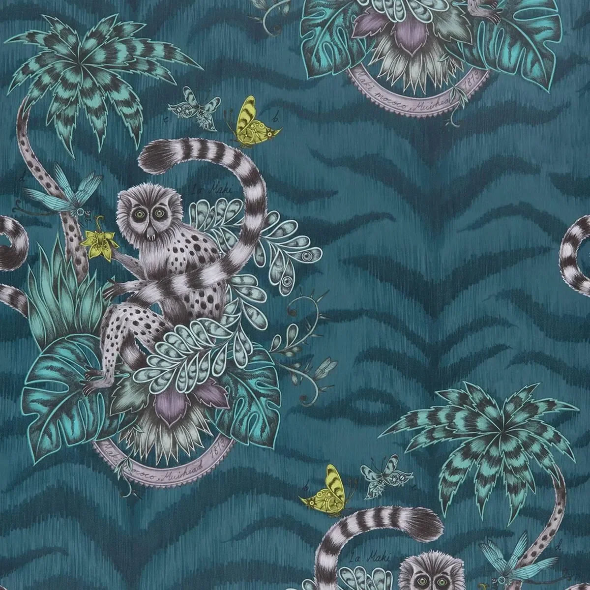 Lemur Wallpaper - Clarke & Clarke X Emma Shipley