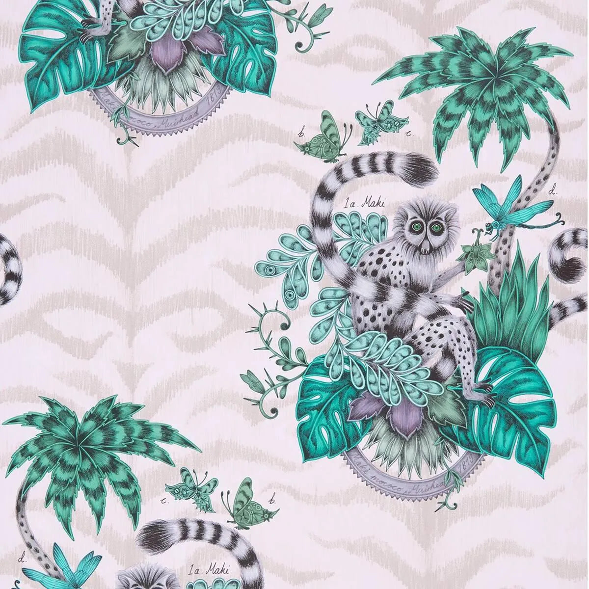 Lemur Wallpaper - Clarke & Clarke X Emma Shipley