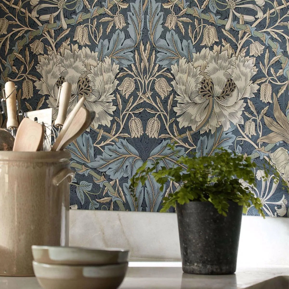 Honeysuckle & Tulip Wallpaper - Morris & Co