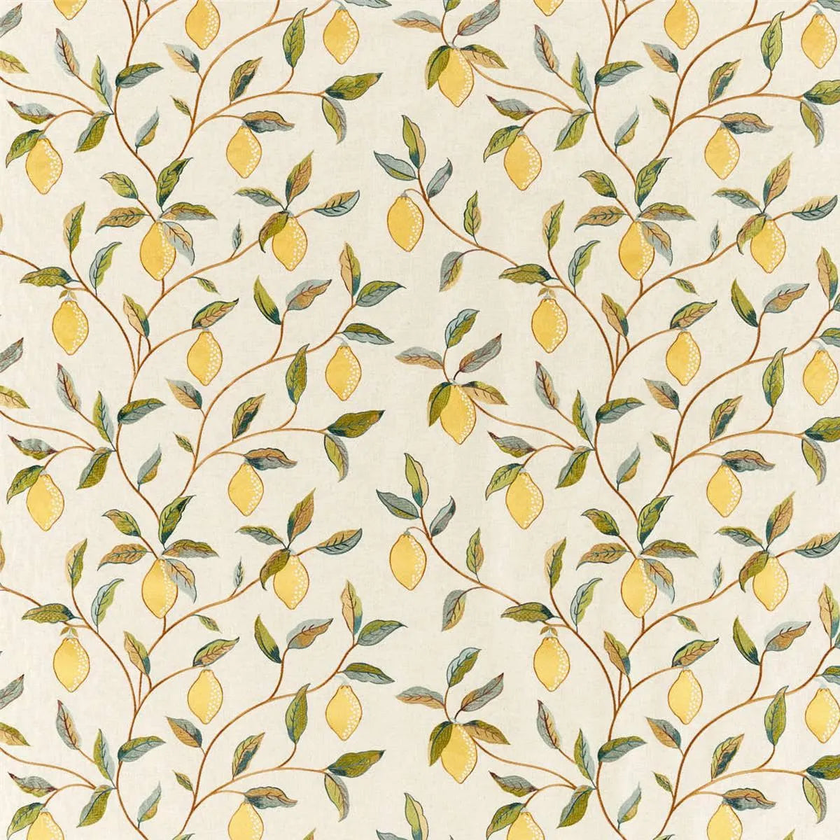 Lemon Tree Embroidery Fabric - Morris & Co