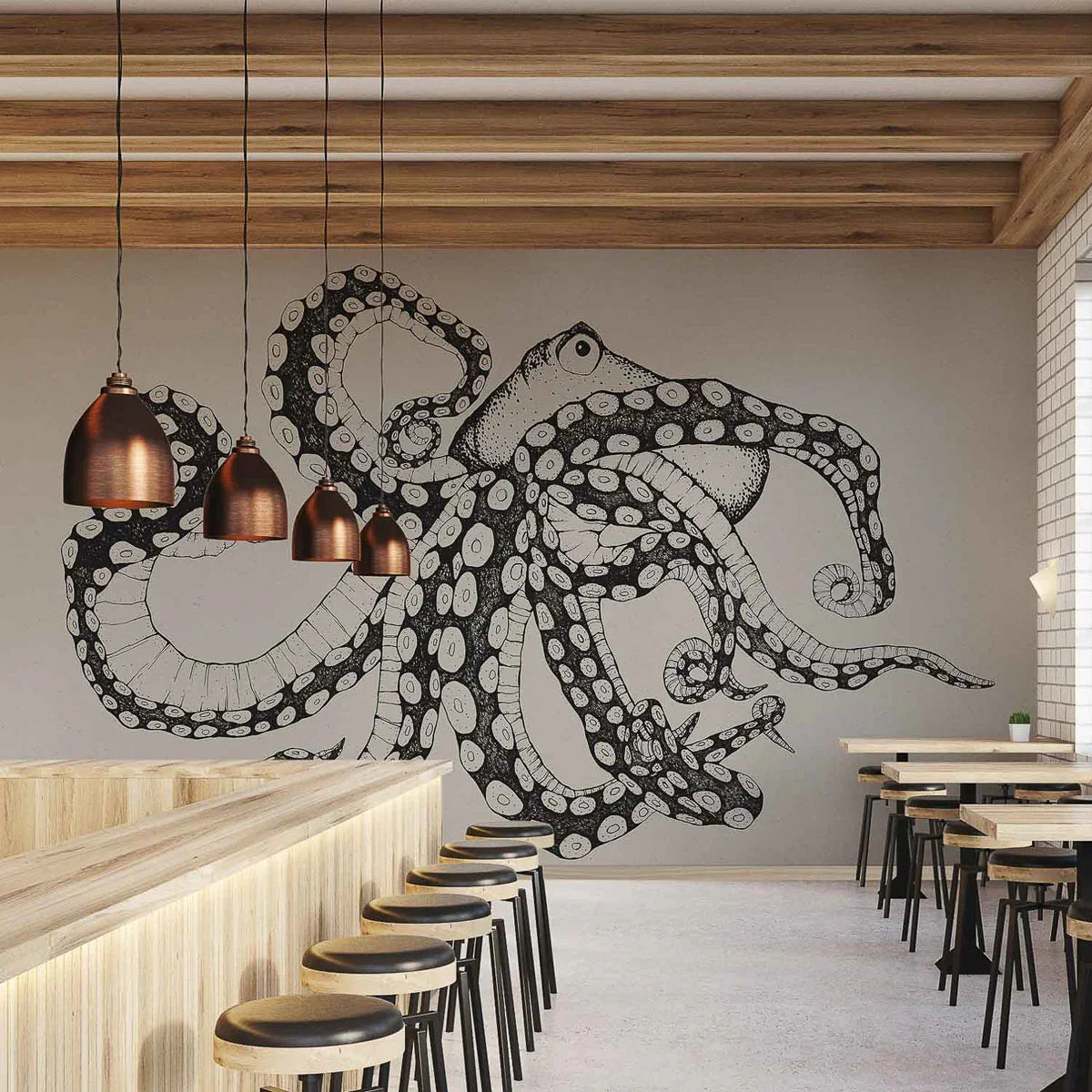 Octopus XRay Mural Wallpaper - Coordonne
