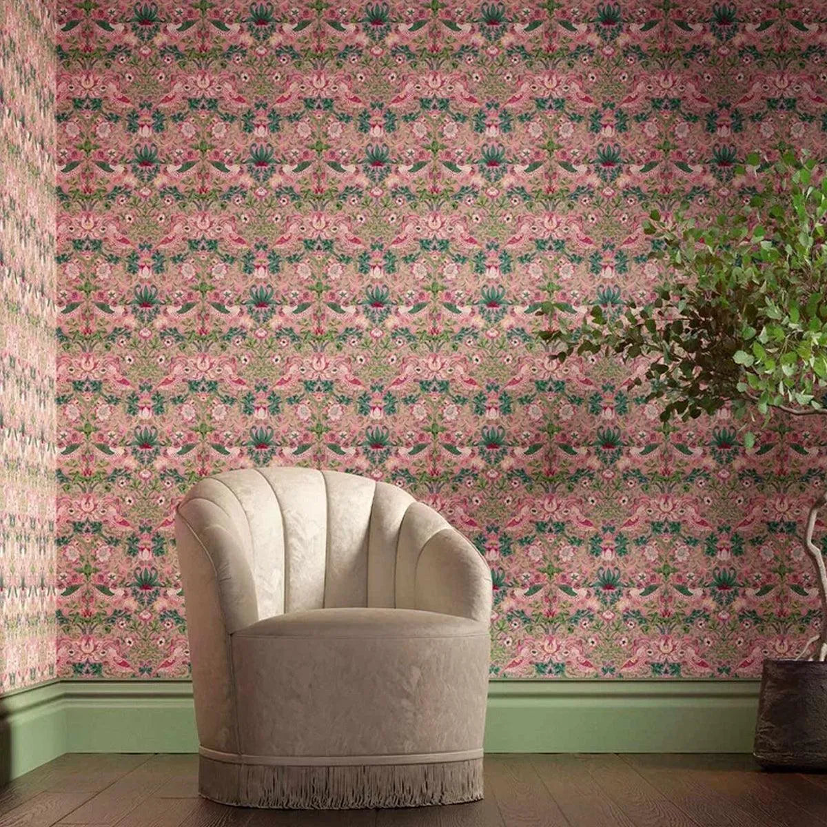 Strawberry Thief Wide Width Wallpaper - Morris & Co